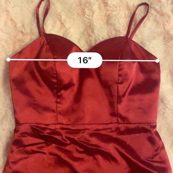 Wine Red Formal Spaghetti Strap Mini Dress-Size Medium - Picture 7 of 7